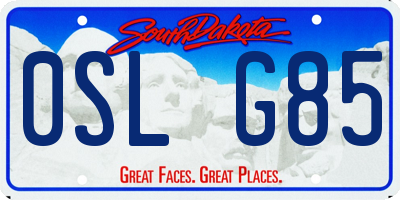 SD license plate 0SLG85