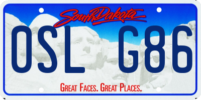 SD license plate 0SLG86