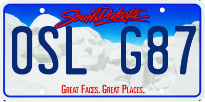 SD license plate 0SLG87