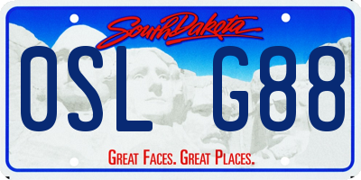 SD license plate 0SLG88