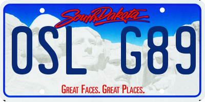 SD license plate 0SLG89