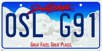 SD license plate 0SLG91
