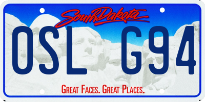 SD license plate 0SLG94