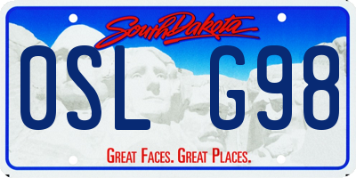 SD license plate 0SLG98