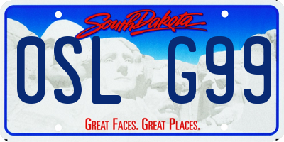 SD license plate 0SLG99