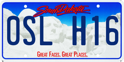 SD license plate 0SLH16