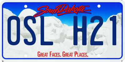 SD license plate 0SLH21