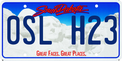 SD license plate 0SLH23