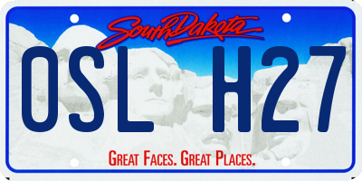 SD license plate 0SLH27