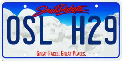 SD license plate 0SLH29