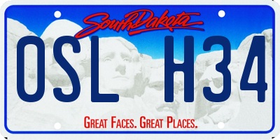 SD license plate 0SLH34