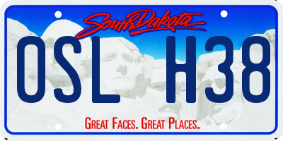SD license plate 0SLH38