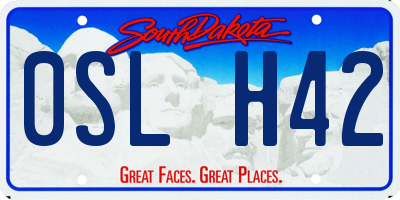 SD license plate 0SLH42