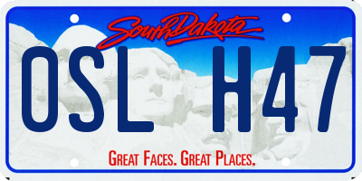 SD license plate 0SLH47