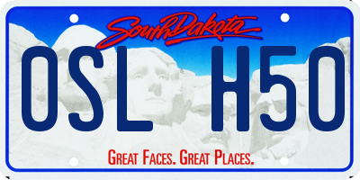 SD license plate 0SLH50