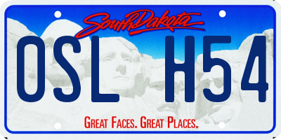 SD license plate 0SLH54