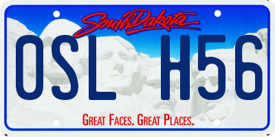 SD license plate 0SLH56