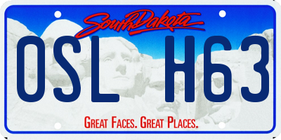 SD license plate 0SLH63