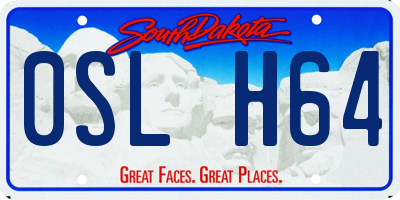 SD license plate 0SLH64