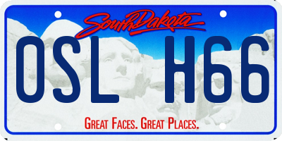 SD license plate 0SLH66