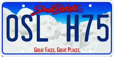 SD license plate 0SLH75
