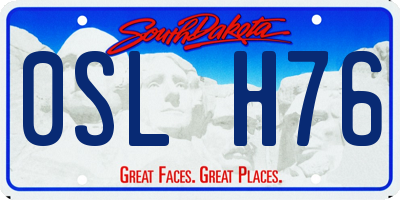 SD license plate 0SLH76