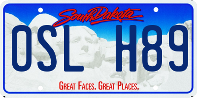 SD license plate 0SLH89