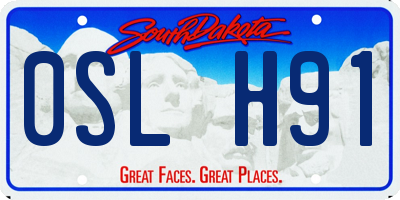 SD license plate 0SLH91