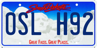 SD license plate 0SLH92