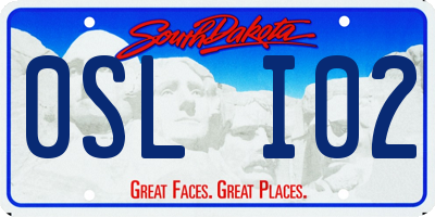 SD license plate 0SLI02