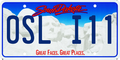 SD license plate 0SLI11