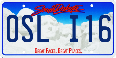 SD license plate 0SLI16