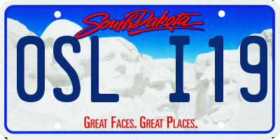 SD license plate 0SLI19