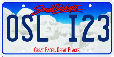SD license plate 0SLI23