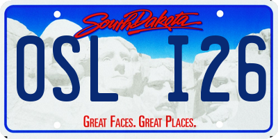 SD license plate 0SLI26
