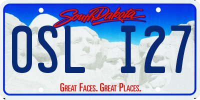 SD license plate 0SLI27