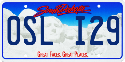 SD license plate 0SLI29