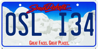 SD license plate 0SLI34