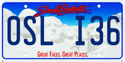 SD license plate 0SLI36