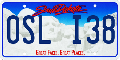 SD license plate 0SLI38
