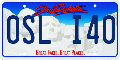 SD license plate 0SLI40