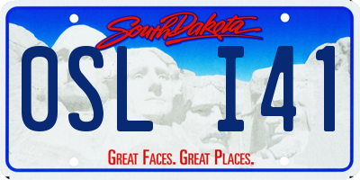 SD license plate 0SLI41