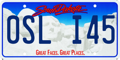 SD license plate 0SLI45