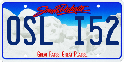 SD license plate 0SLI52