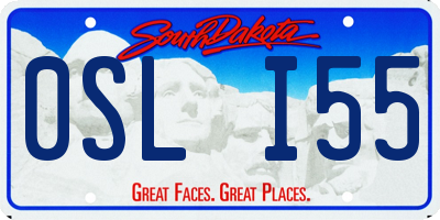 SD license plate 0SLI55