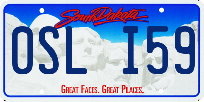SD license plate 0SLI59