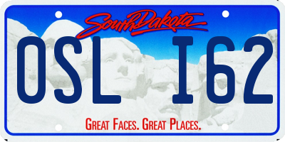 SD license plate 0SLI62
