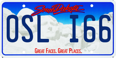 SD license plate 0SLI66