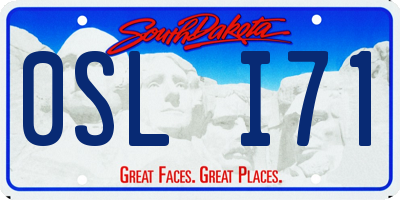 SD license plate 0SLI71