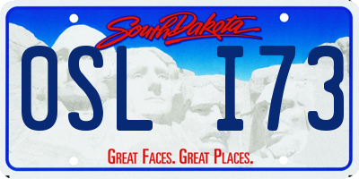 SD license plate 0SLI73